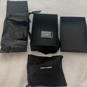 Ysl bag, box, ribbon